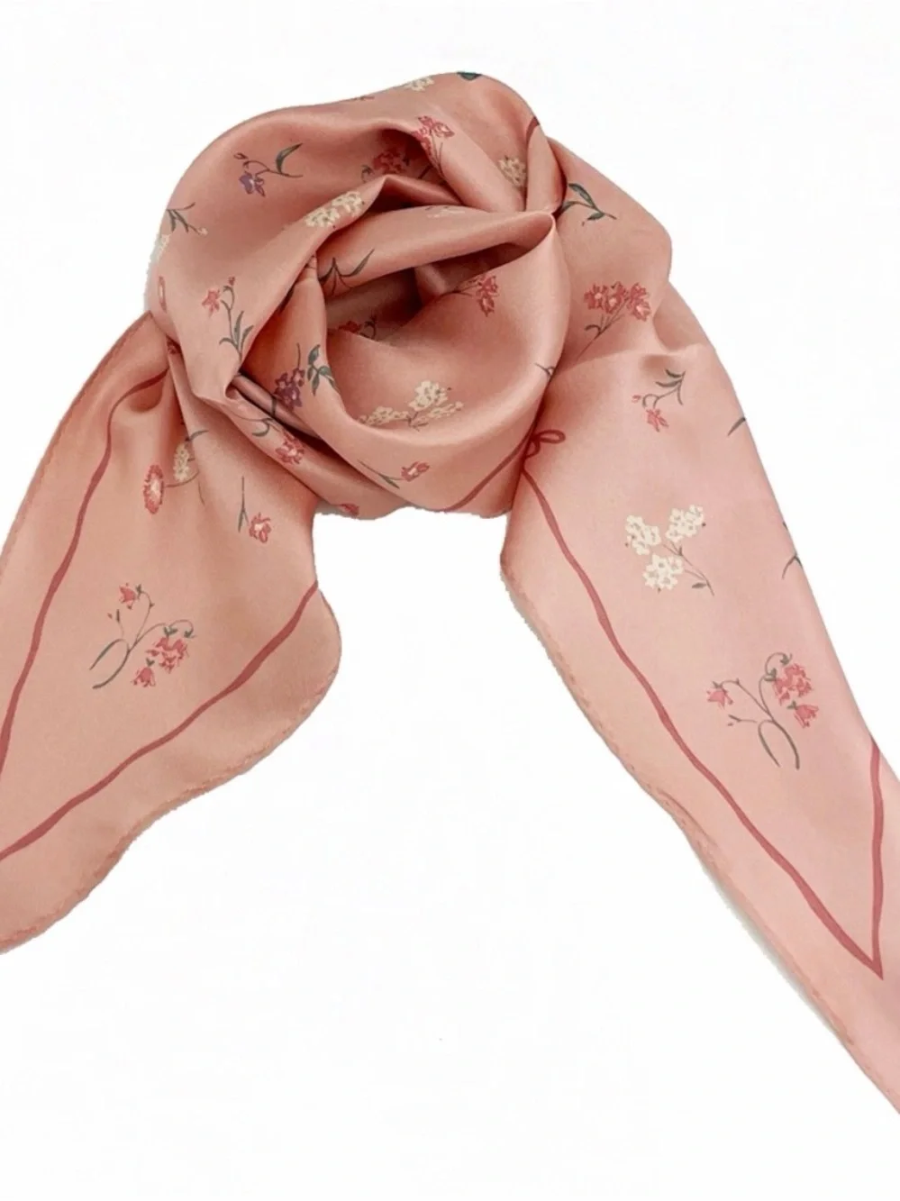 Coach Pink Floral Silk Scarf